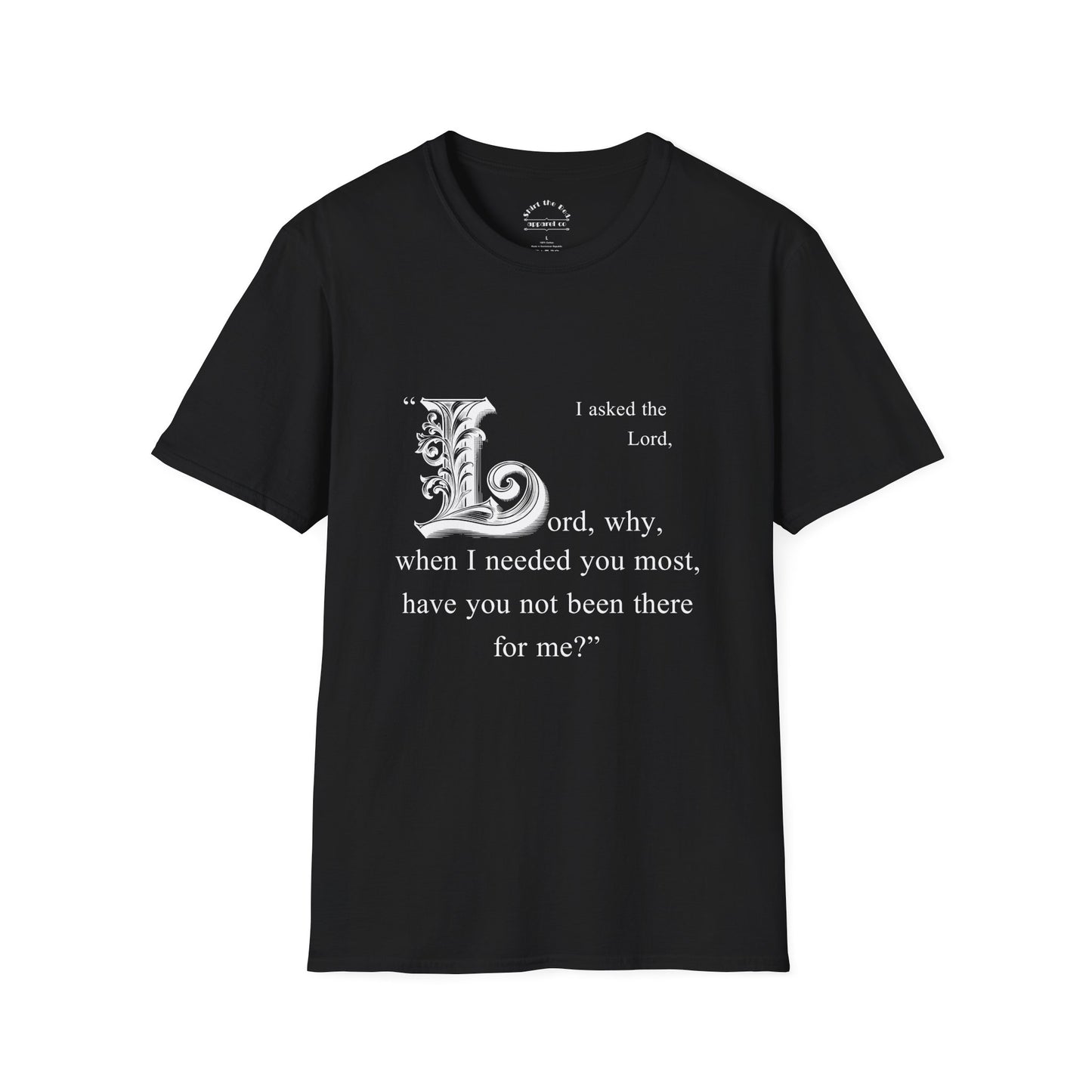 Footprints in the Sand - "Oh yeah, sorry, I saw a cool rock over there." Typography T-Shirt