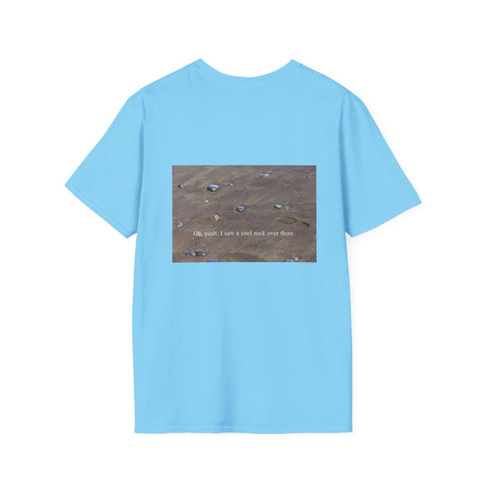 Footprints in the Sand - "Oh yeah, sorry, I saw a cool rock over there." Picture T-Shirt